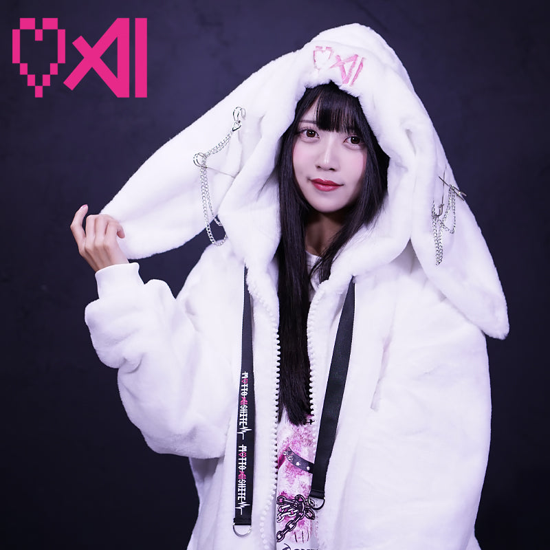 Bunny ear big fur hoodie/うさ耳ビックファーパーカー