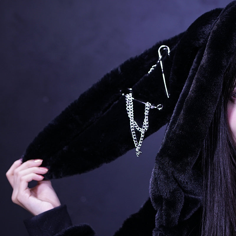 Bunny ear big fur hoodie/うさ耳ビックファーパーカー