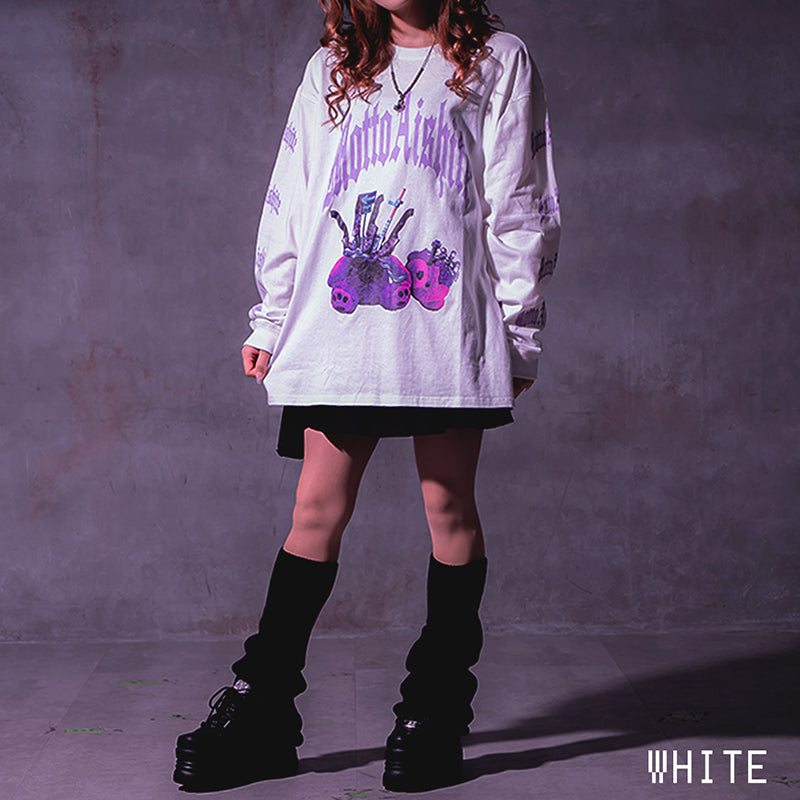 long-sleeved T-shirt/クビチョンパッテ熊。